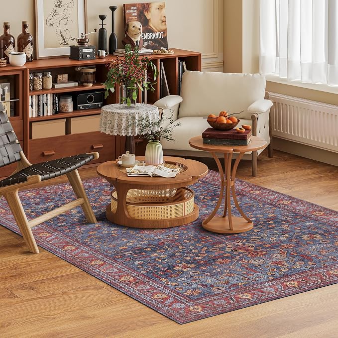 Washable Area Rug 3' x 5 ' Vintage Traditional Persian Mat - Image 2