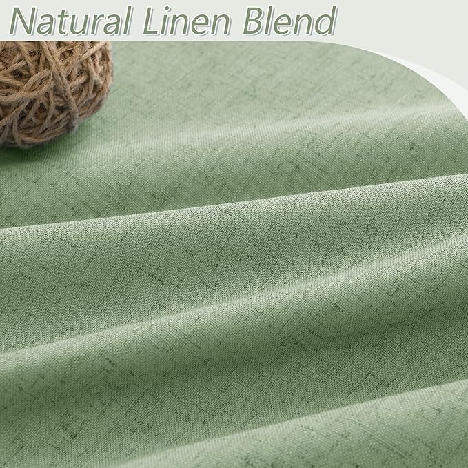 Guken 100% Blackout Linen Curtains 84 Inch Length 2 Panels Set - Image 3