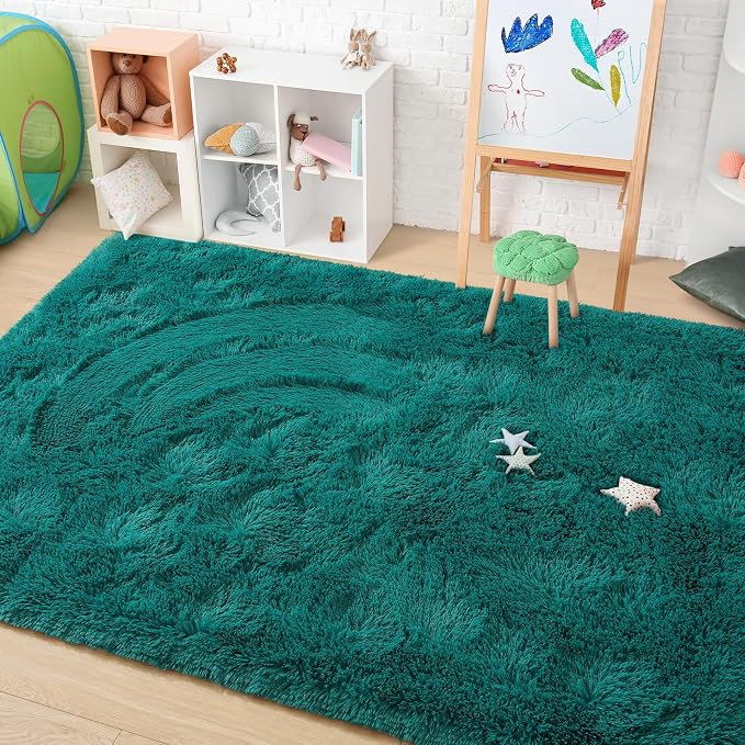 Amearea Blue and Green Shag Area Rug 5' x 7' - Image 6