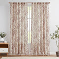 jinchan Linen Blend Curtain Floral Curtains by JINCHAN