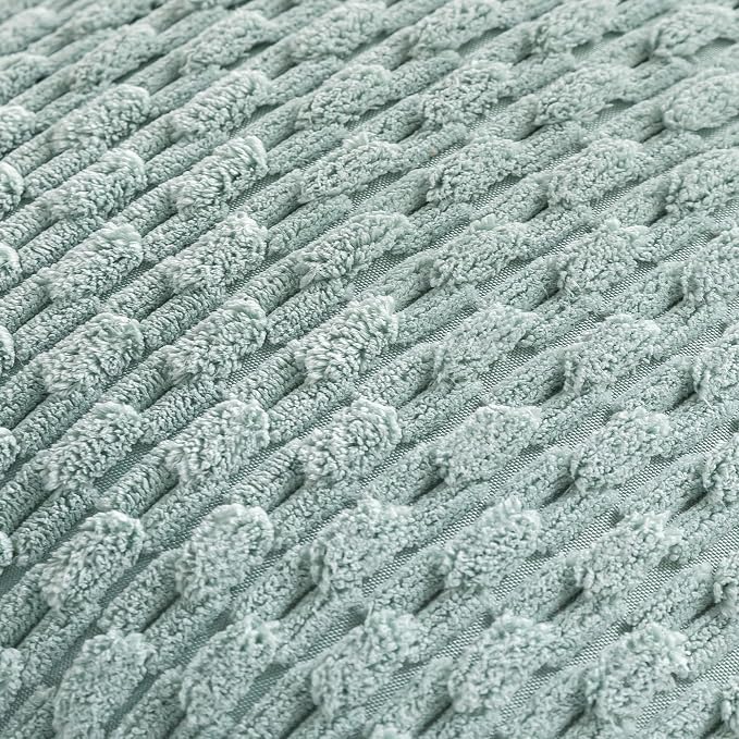 Set of 4 Aqua Decorative Throw Pillow Covers 12x20 Inch Corduroy Pillow Covers - Image 6