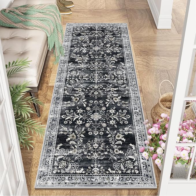 Yamaziot Washable Runner Rug 2x6 – Non Slip Boho Floral Hallway Runner Rug - Image 8