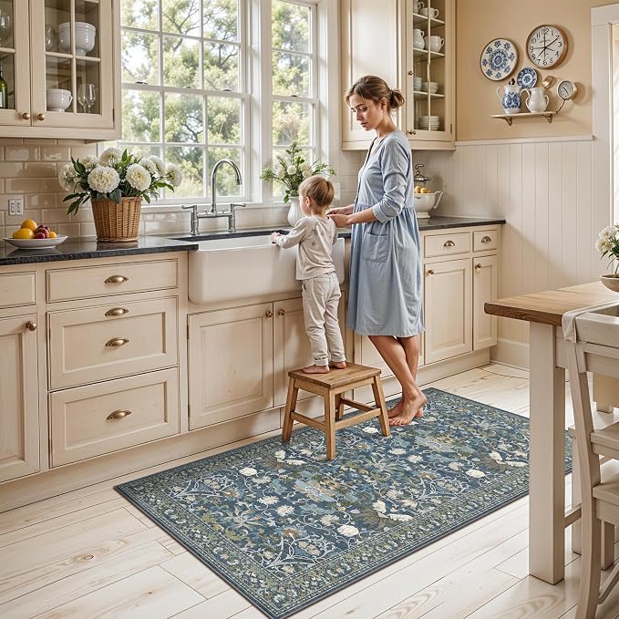 Washable 2x4 Entryway Area Rugs: Anti-Slip Thin Kitchen Carpet Indoor - Image 4