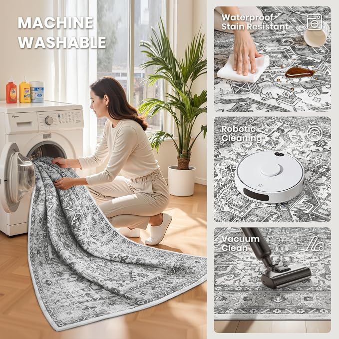 zesthome 8x10 Area Rugs for Living Room, Non-Slip Backing Washable Rugs - Image 5