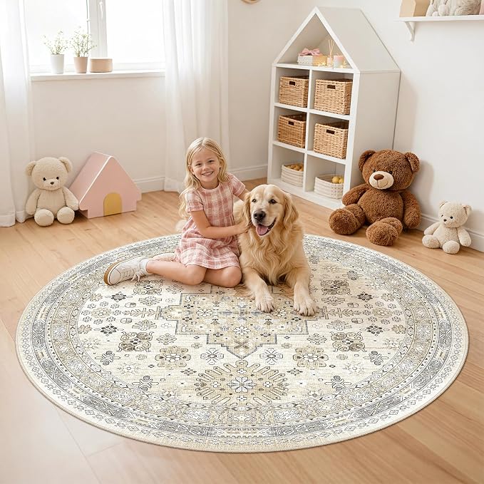 zesthome Washable Round Rug - 5ft Ultra-Thin Circle Area Rugs - Image 8