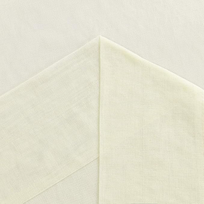 DWCN Ivory Sheer Curtains Semi Transparent Voile Rod Pocket Curtains - Image 4