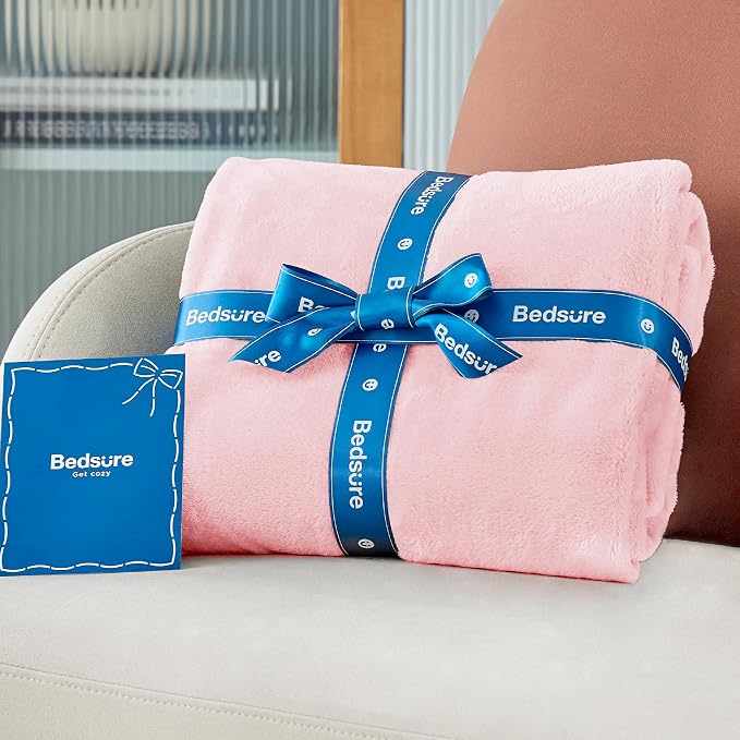 Bedsure GentleSoft Pink Fleece Throw Blanket - Image 6