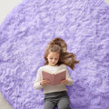 OLANLY Light Purple Round Rugs for Bedroom by OLANLY