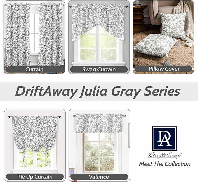 DriftAway Julia Lined Valance Double Layer Thermal Insulated Room Darkening - Image 5