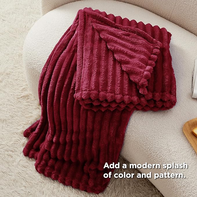 Bedsure GentleSoft Red Blanket for Couch - Image 4