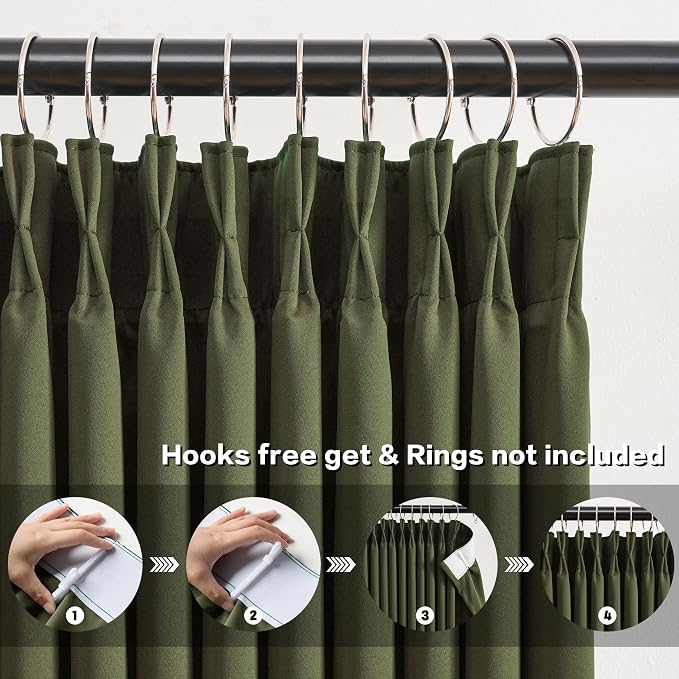 92 Inch Dark Olive Green Curtains - Image 2