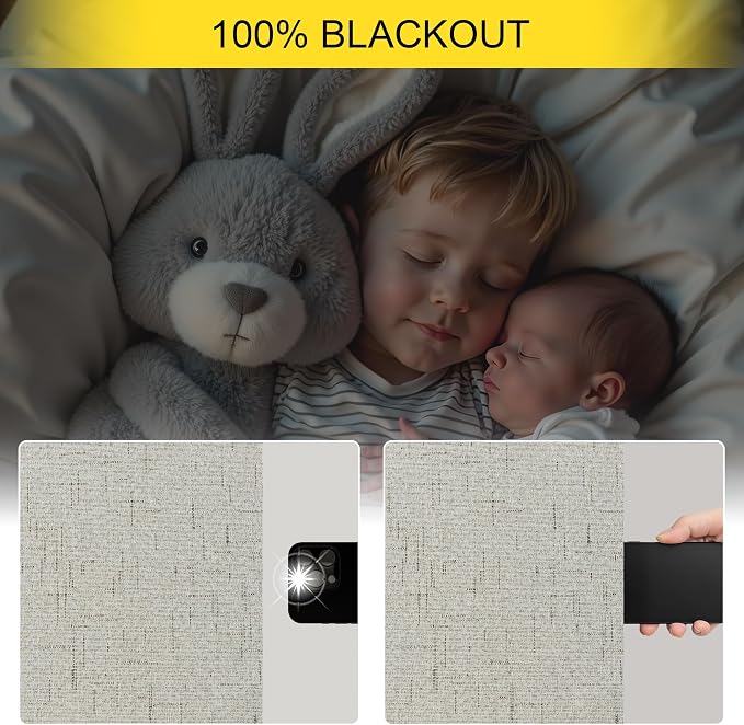 Black Out Linen Curtains 108 Inches Long - Image 4