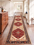 SERISSA Runner Rug for Hallways, Extra Long Boho Rug Ultra Soft Vintage Red by SERISSAHomeDecorCollection