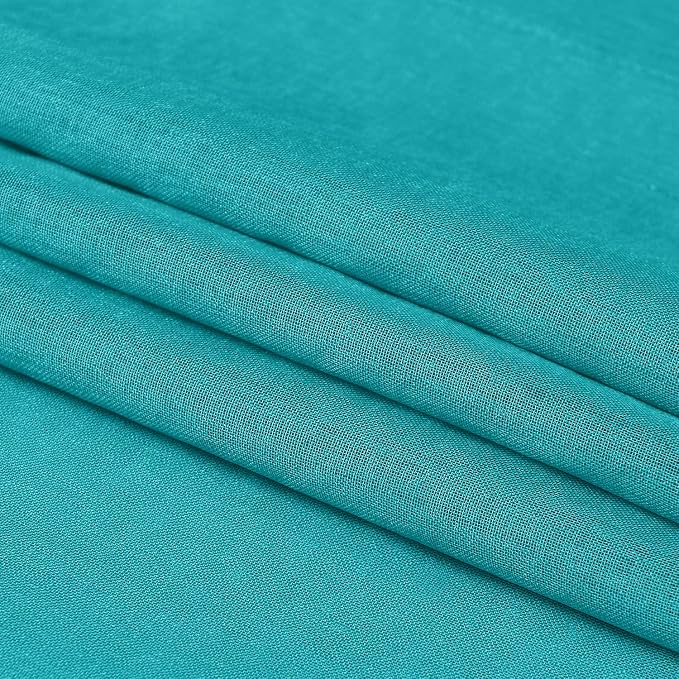DWCN Turquoise Sheer Curtains Semi Transparent Voile Rod Pocket Curtains - Image 6
