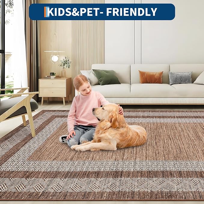 Washable 2.5x10 Kitchen Runner Rug, Easy Clean Geometri Rugs - Image 6