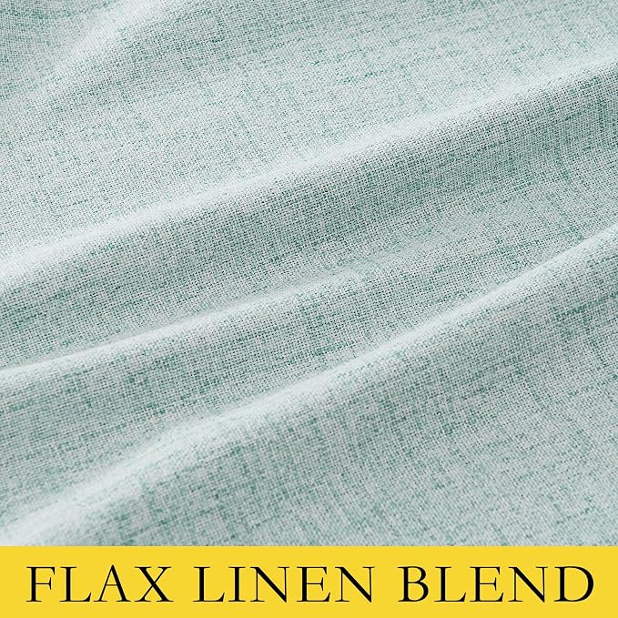 NICETOWN 100% Blackout Seafoam Green Linen Curtains 90" Length - Image 4