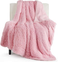 Bedsure GentleSoft Fuzzy Sherpa Faux Fur Twin Blanket Pink Cozy Gifts by BEDSURE