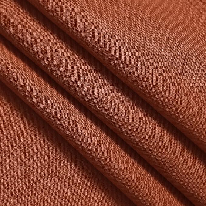 Nanspring Terracotta Long Linen Curtains 102 Inches Long 2 Panel Set Back Tab - Image 9