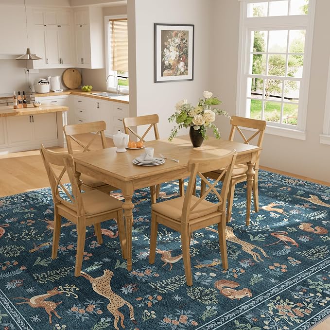 DUKINO 8x10 Area Rugs, Washable Soft Animal Bedroom Rug Non Slip, Low Pile - Image 8