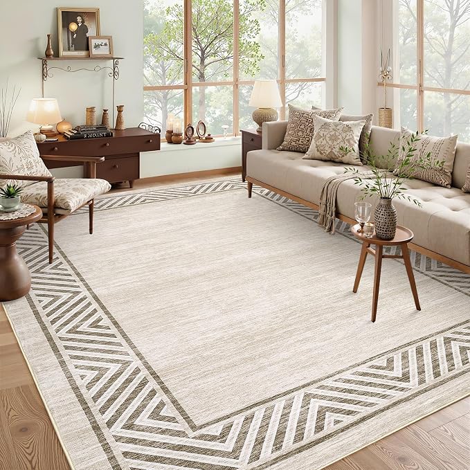 GarveeHome Large Dining Room Rug 10x13 Washable Bordered Carpet - Image 8