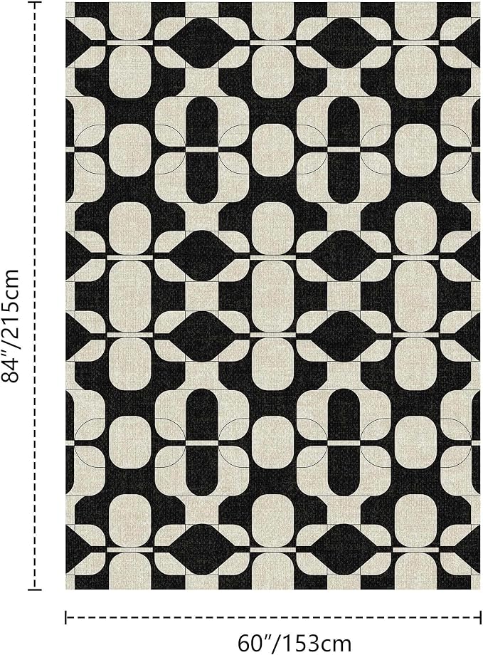 Latte&Fog 5x7 Area Rugs for Living Room Bedroom, Boho Non Slip Low Pile Carpet - Image 2