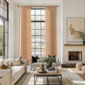 Nanspring Camel Linen Curtains for Living Room Extra Long 132 Inches Long Back by Nanspring