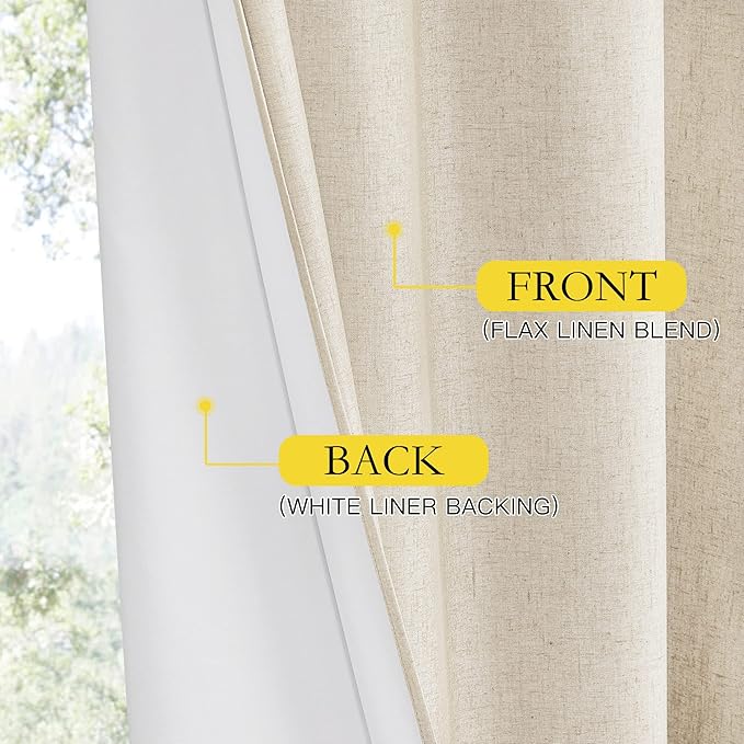 NICETOWN Linen Blackout Curtains - Image 5