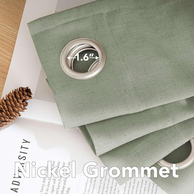 H.VERSAILTEX Living Room Linen Curtains Nickel Grommet Curtains Energy Saving - Image 5