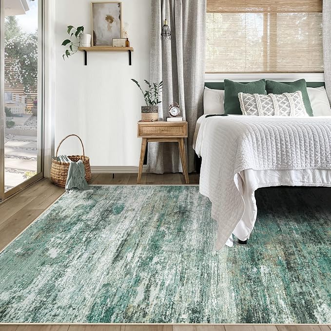 5x7 Area Rugs for Living Room, Washable Modern Abstract Large Area Rug Neutral - Image 4