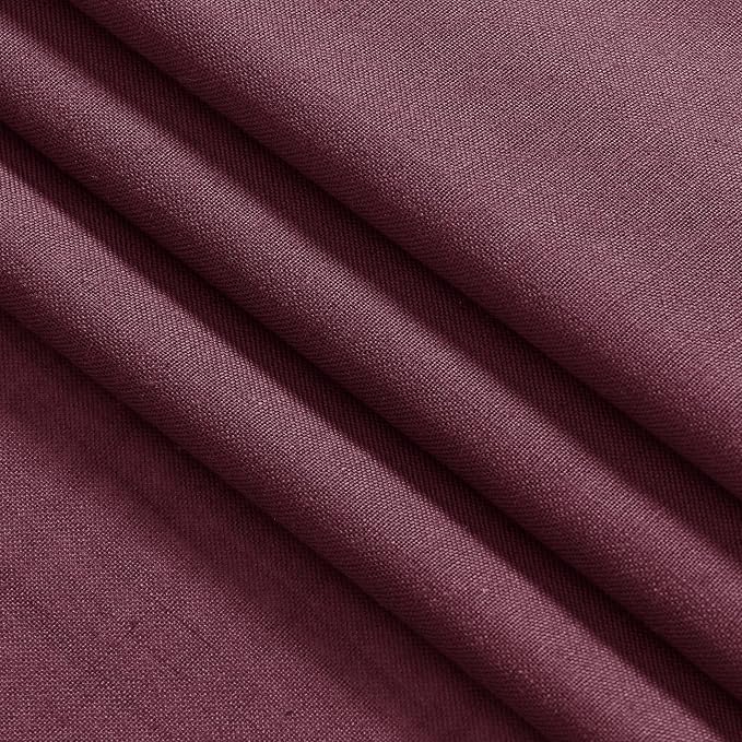 Burgundy Linen Curtains 63 Inches Long 2 Panel Sets - Image 7