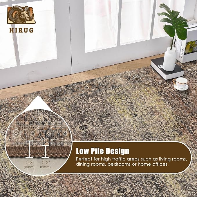 Washable Area Rug 3' x 5 ' Vintage Traditional Persian Mat - Image 5