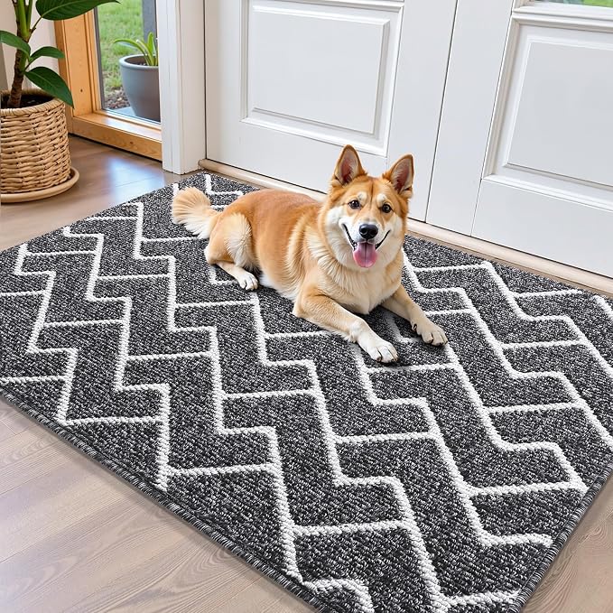 OLANLY Front Door Mat, Non-Slip Rubber Backing, Dirt Resistant and Absorbent by OLANLY
