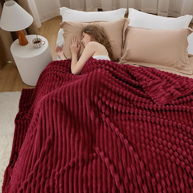 Bedsure GentleSoft Red Blanket for Couch - Image 3