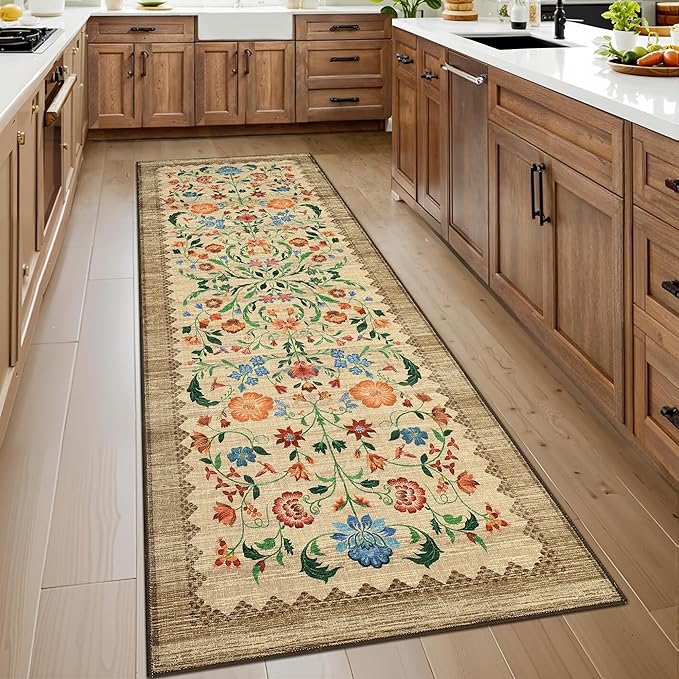 GarveeHome Floral Rug 2.5x8 Runners by GarveeHome
