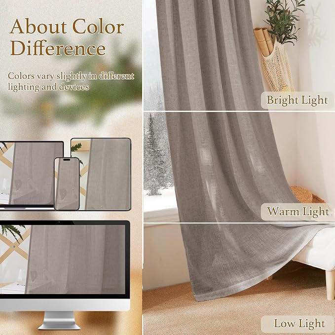 RYB HOME Extra Long Sheer Curtains - Image 7