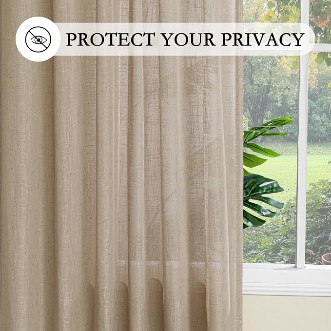 MYSKY HOME Taupe Curtains 96 Inches Long - Image 6