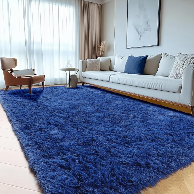 ONASAR Navy Blue 6x9 Area Rugs for Living Room Bedroom, Large Fluffy Bedside by ONASAR