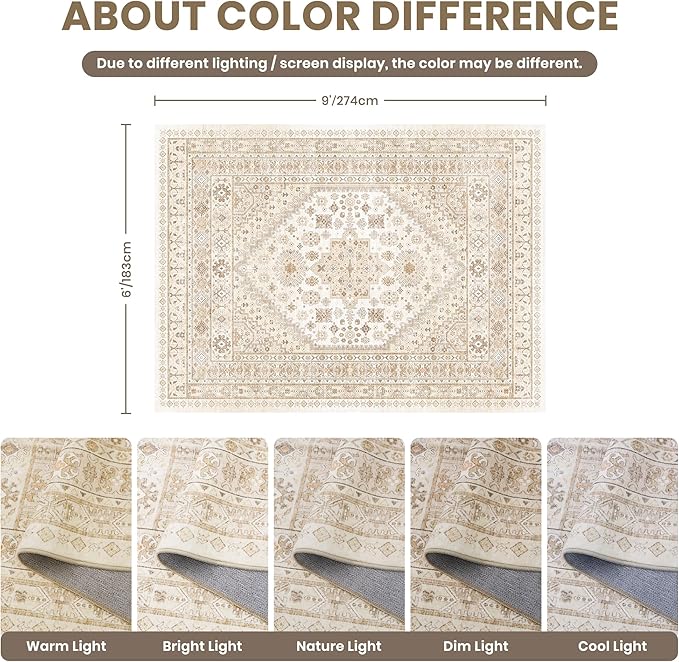 zesthome 6x9 Area Rug, Super Soft Washable Rugs - Image 2