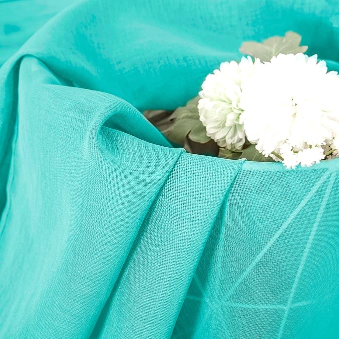 Tollpiz Short Sheer Curtain Linen Textured Bedroom Curtains Sheer Light - Image 6