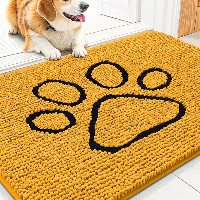 Smiry Dog Door Mat for Muddy Paws, Absorbent Dirt Trapper Non Slip Quick Dry by Smiry