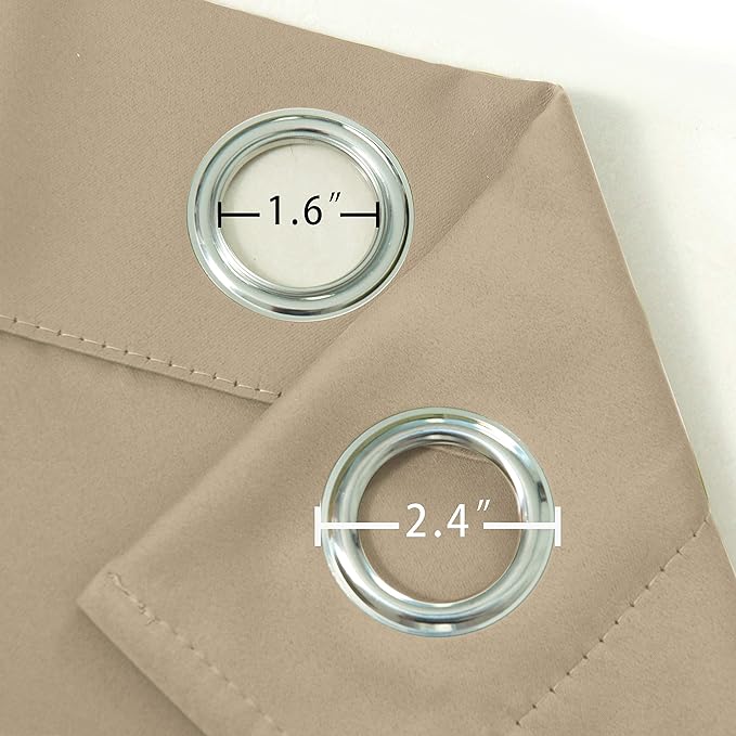 LEMOMO Beige Thermal Blackout Curtains/52 x 72 Inch/Set of 2 Panels Room - Image 6