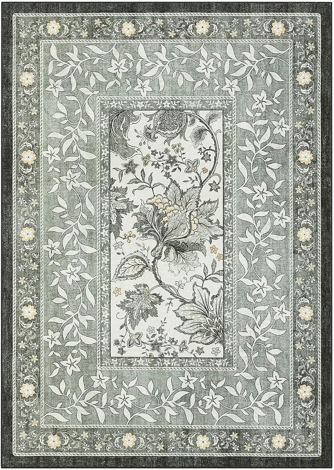 GarveeHome Provence Fog 3x5 Rug Washable Non-Slip Low-Pile Indoor Rugs - Image 4