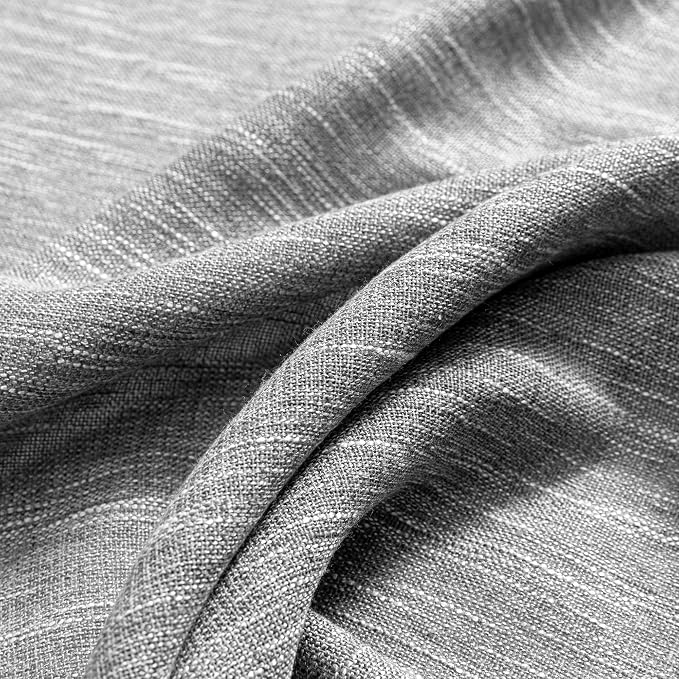 MYSKY HOME Living Room Curtains Semi Sheer Light Filtering Privacy Drapes Linen - Image 8