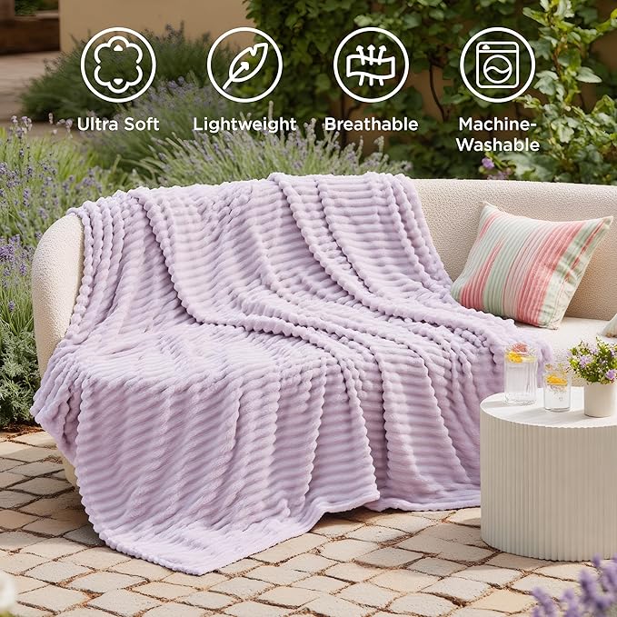 Bedsure GentleSoft Lavender Fog Throw Blanket - Image 5