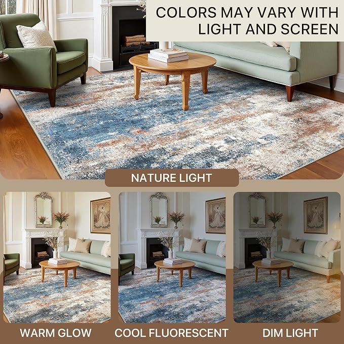 Area Rugs 6x9 for Living Room Bedroom, Modern Abstract Machine Washable Rug - Image 6