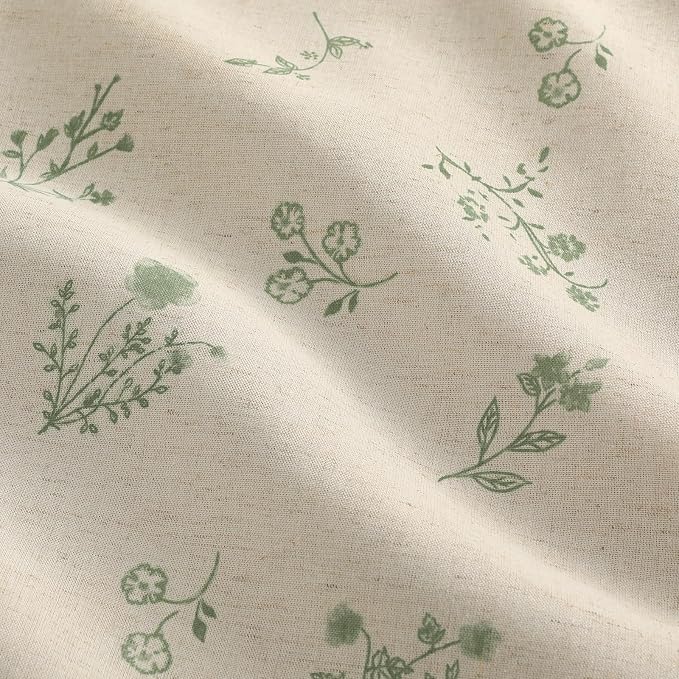 Boho Floral Spring 100% Blackout Curtains 84 Inch Length 2 Panels Set, Linen - Image 4