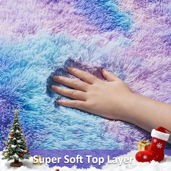 Ophanie Rainbow Purple Mermaid Rugs - Image 2