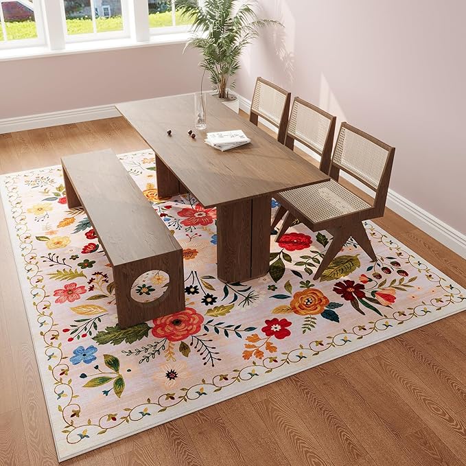 Rugcomf Area Rugs 8x10 Rug for Living Room Clearance Washable Boho Area Rug Non - Image 5