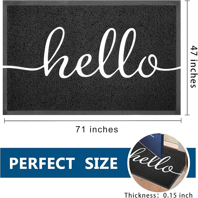 EARTHALL Funny Hello Mats Outside/Inside 71"x47", Front Door Mat Outdoor - Image 2