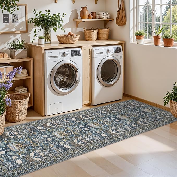 Washable 2x8 Hallway Runner Rug: Vintage Water-Resistant Kitchen Entryway Rug - Image 4